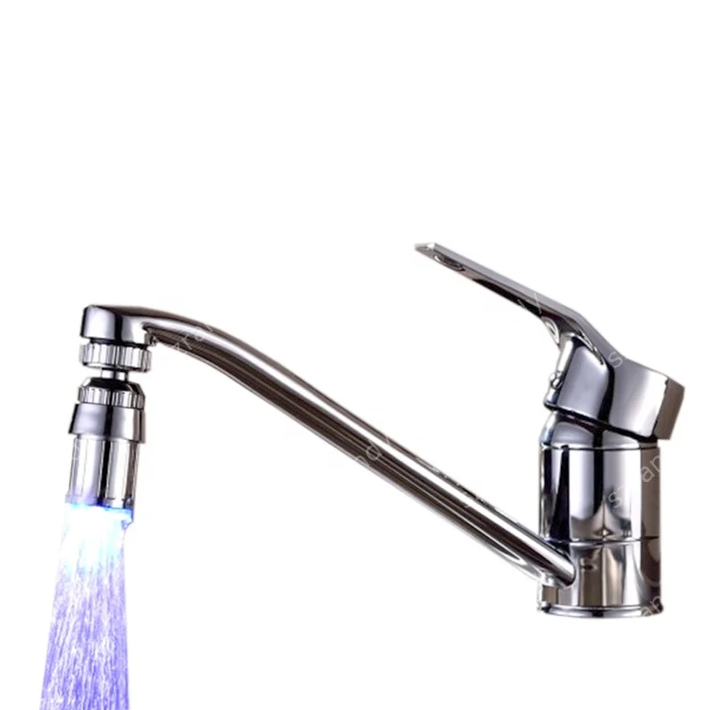 Single Blue Color led light water faucet tap