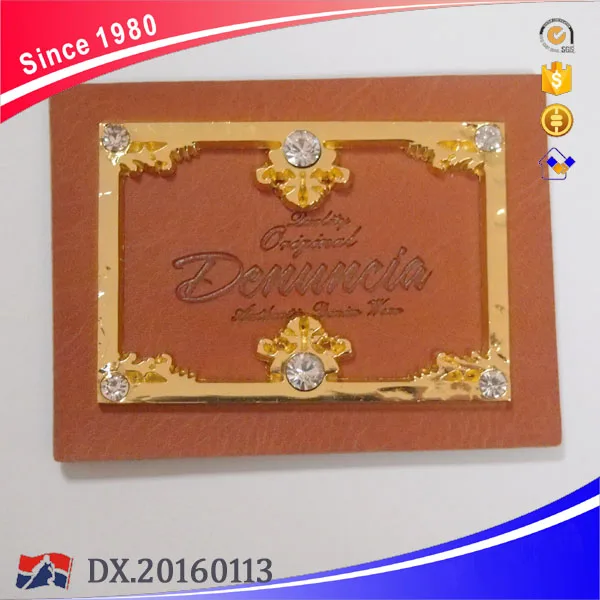 
Garment Jeans PU Leather Labels with Metals and Rhinestones 