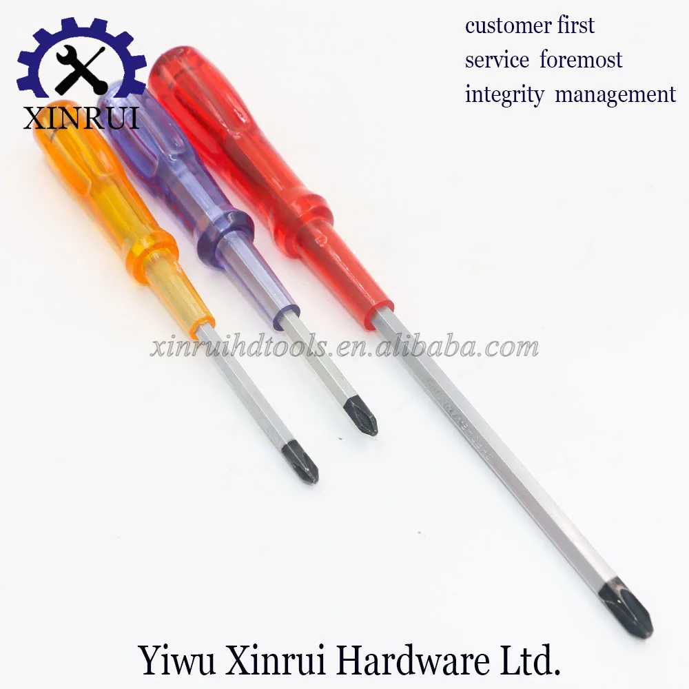 Cheap manual promotional transparent handle steel Screwdriver