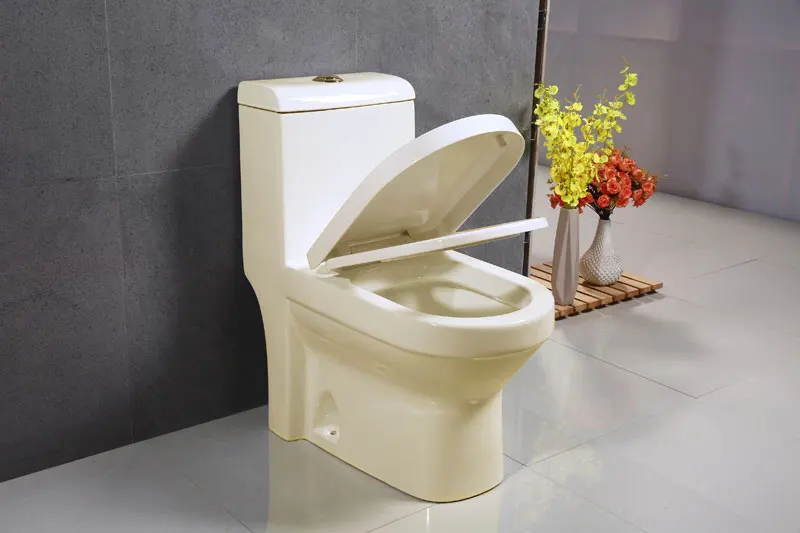Muslim China YIDA Beige Color luxury Commercial Bathroom Accessories Back To Wall Wc Tank Sanitary Ware Toilet And Sink Set