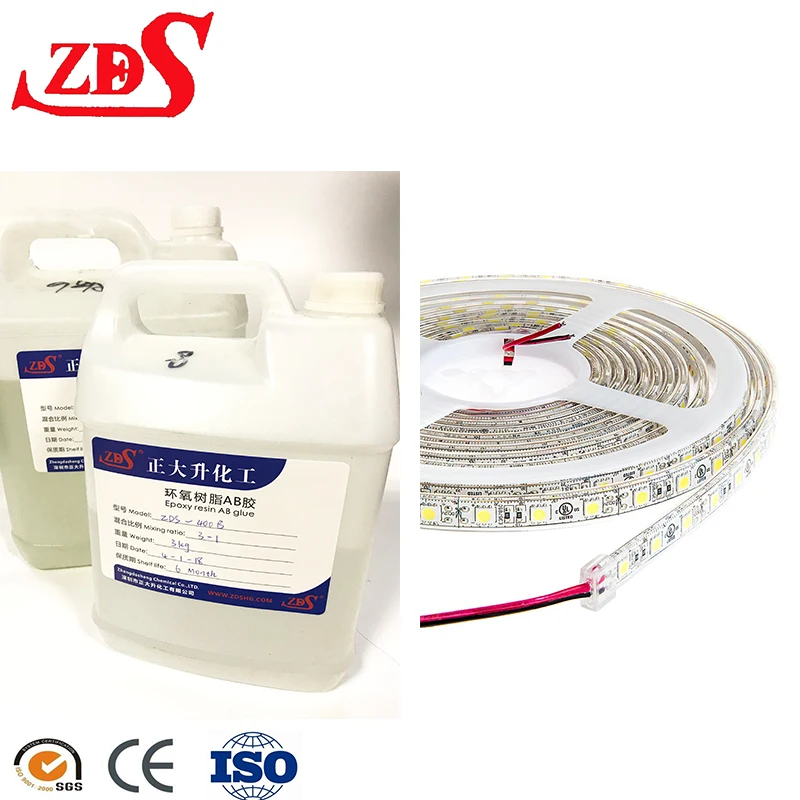 Желтый сопротивление мягкие ясно эпоксидной смолы, клей для Светодиодные полосы