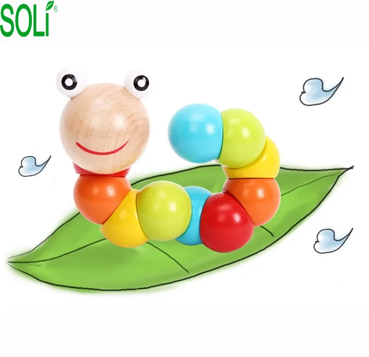 Wooden twisted worm Animal toy, Educational toys gift for kids