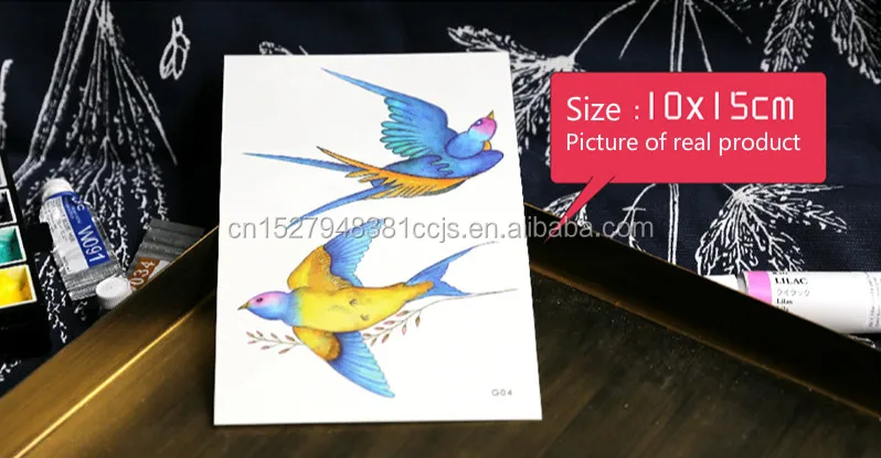 
Special own design Swallow Bird Chinese Style Ancient Customs Tattoo Sticker Long Lasting Freshness 