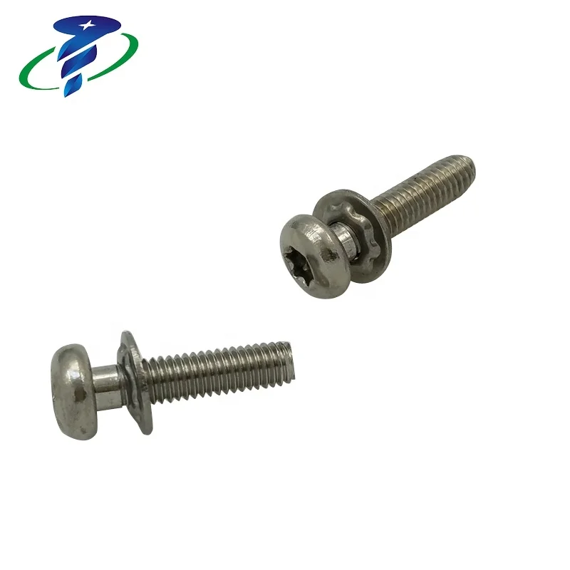 Six-lobe Tamper Stainless Steel Pan Head Torx Screw with Attached Washer