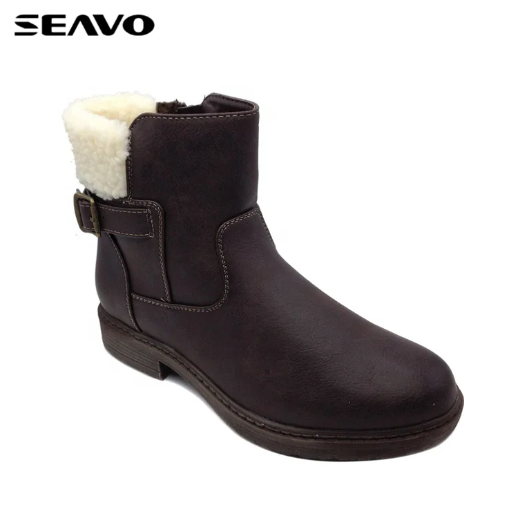 
SEAVO fashion modern warm survival cheap ankle latest ladies winter boot 