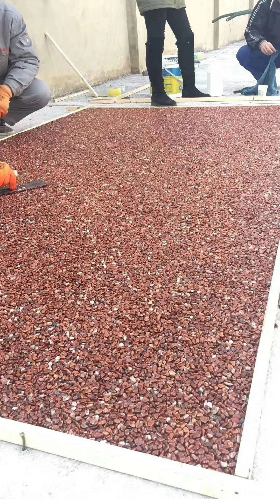Red Color Natural Marble Chips Pea Gravel