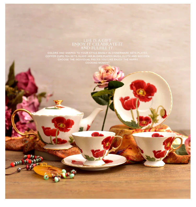Wholesale High Quality New Bone China Coffee Set Gold Rim Tea Set Anaglyph Ceramic