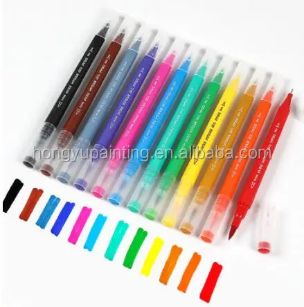 
48/60/72/100Colors Watercolor Dual Tip Fineliner Marker Pen Kids Painting Drawing Brush Pen Art School Stationary Supplies 