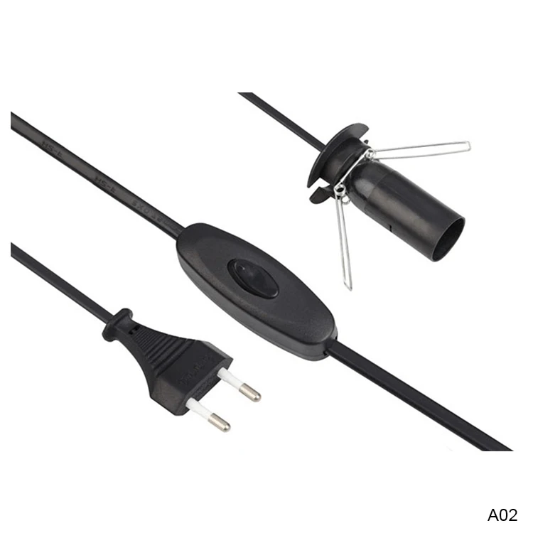 Евросоюз электрические провода шнур питания контактный разъем соляная лампа кабель с E12 держатель лампы и 303 304 переключатель