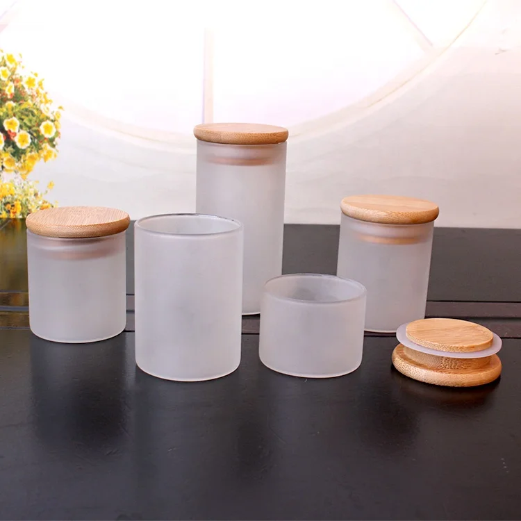 
200ml high borosilicate frosted glass jars with cork wooden lid for storage glass jar 