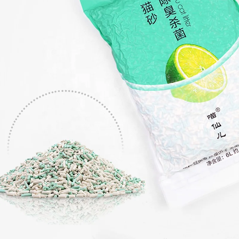 Натуральное быстрое комбинирование и хорошо впитывающий кошачий наполнитель тофу с зеленым лимоном