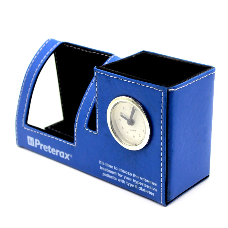 Заводской держатель для часов и ручек, рельефная индивидуальная подставка для карандашей из искусственной кожи для рабочего стола