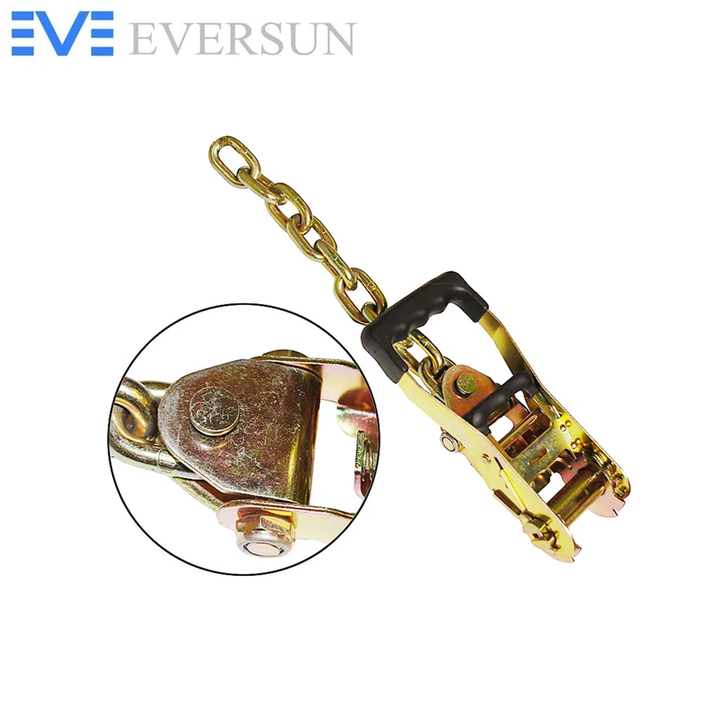 ES10227 Metal Connect for 2 inch Ratchet & Chain Extension U Bracket with Pin for Towing Ratchet Buckle