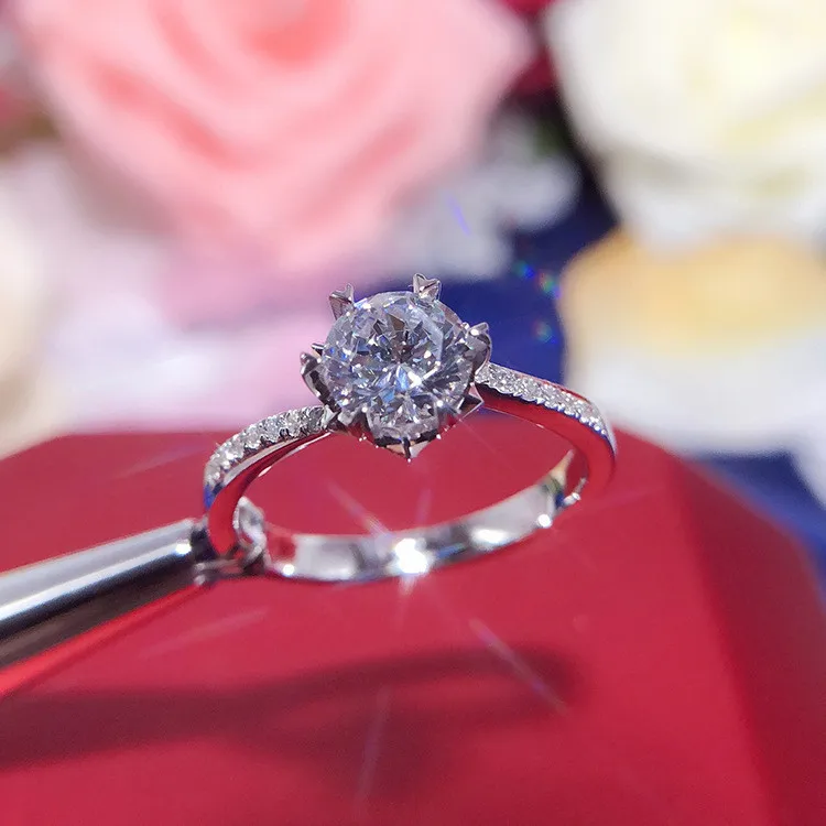 
Customized Twist Arm 1ct Moissanite Snowflake Diamond Engagement Ring 