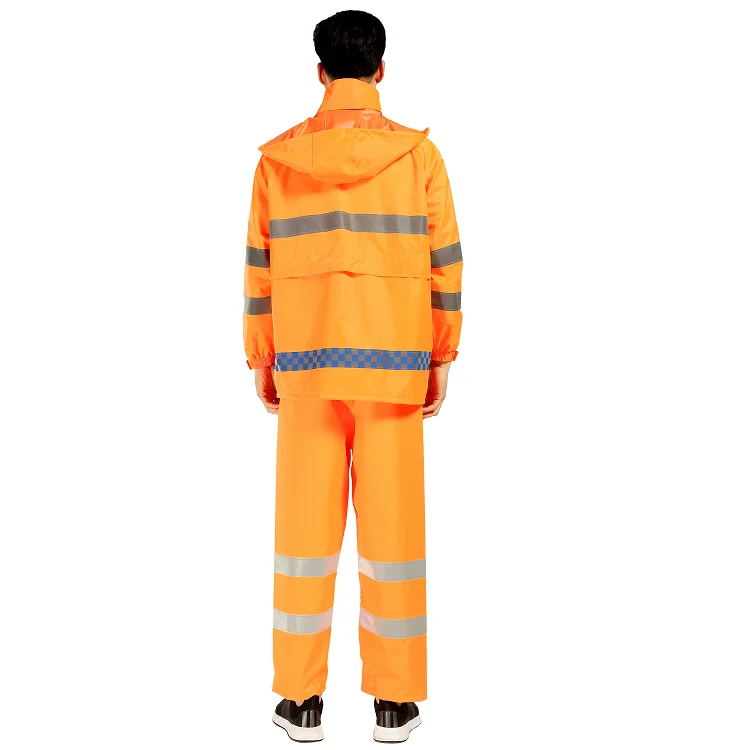 
Wholesale traffic warning nylon waterproof raincoat 