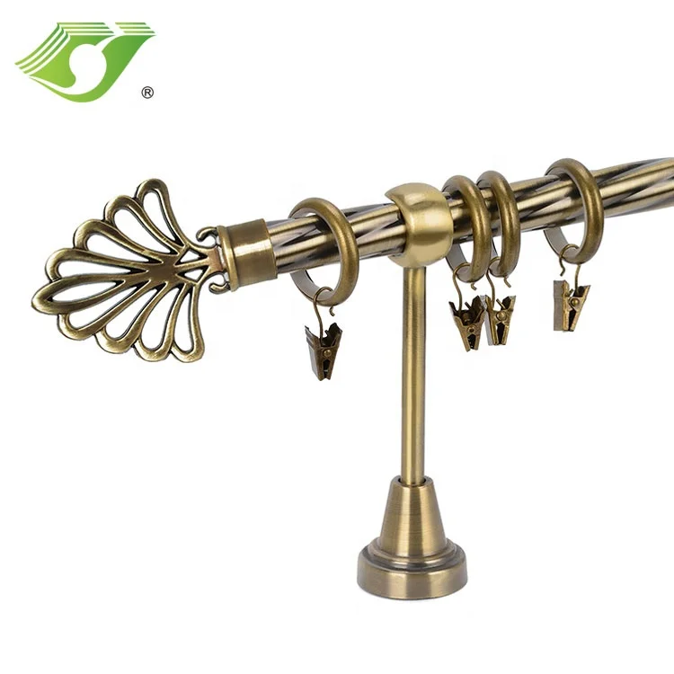 Curtain Rods Metal European Design Extendable 16mm Curtain Poles Tracks & Accessories IRON