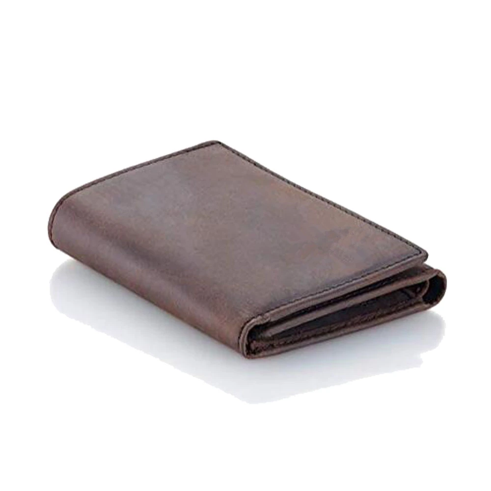 Tri-fold Vintage Men Leather Wallet OEM Handmade Leather Wallet