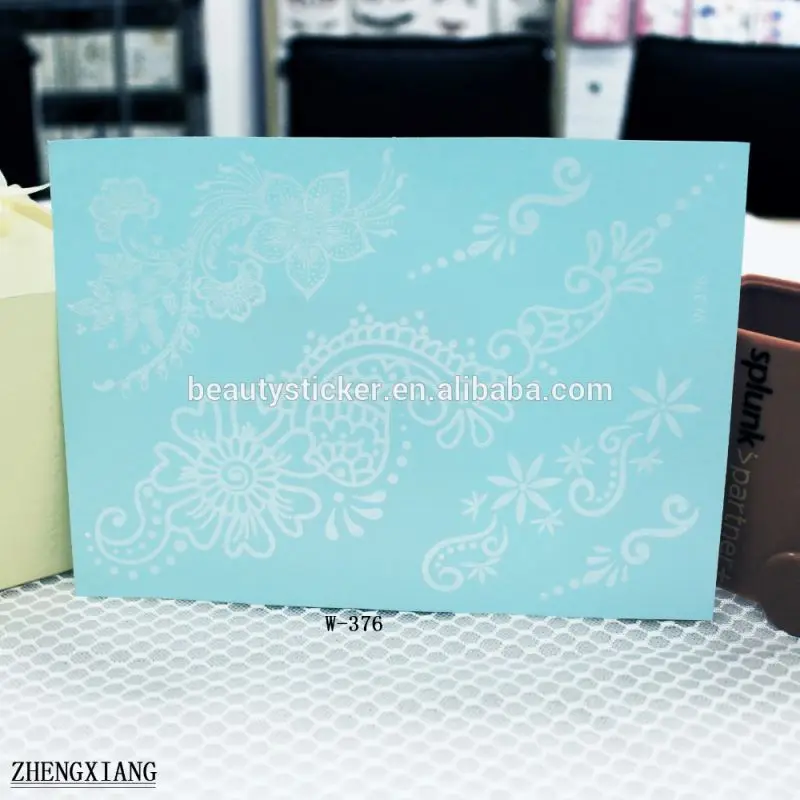 Beautysticker safe white lace tattoo sticker, wedding body temporary tattoo for legs/ hands