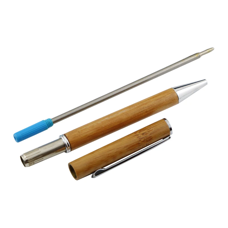 Slimline Pen Kit Woodturning Engraved Logo Cheap Hotel Slim Wooden Stylo Bamboo Twist with