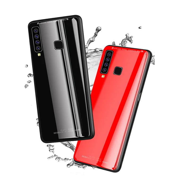 Сплошной цвет Закаленное стекло 9h чехол для телефона для Samsung Galaxy A9 2018 твердый переплет
