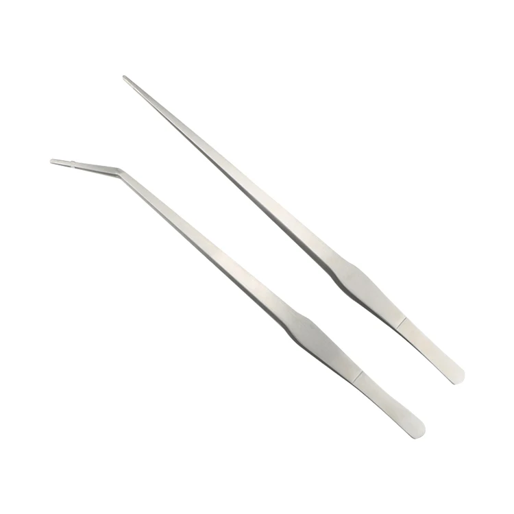 38cm Sanding Polished Straight and Curved Tweezers aquarium cleaning tools clean tweezers