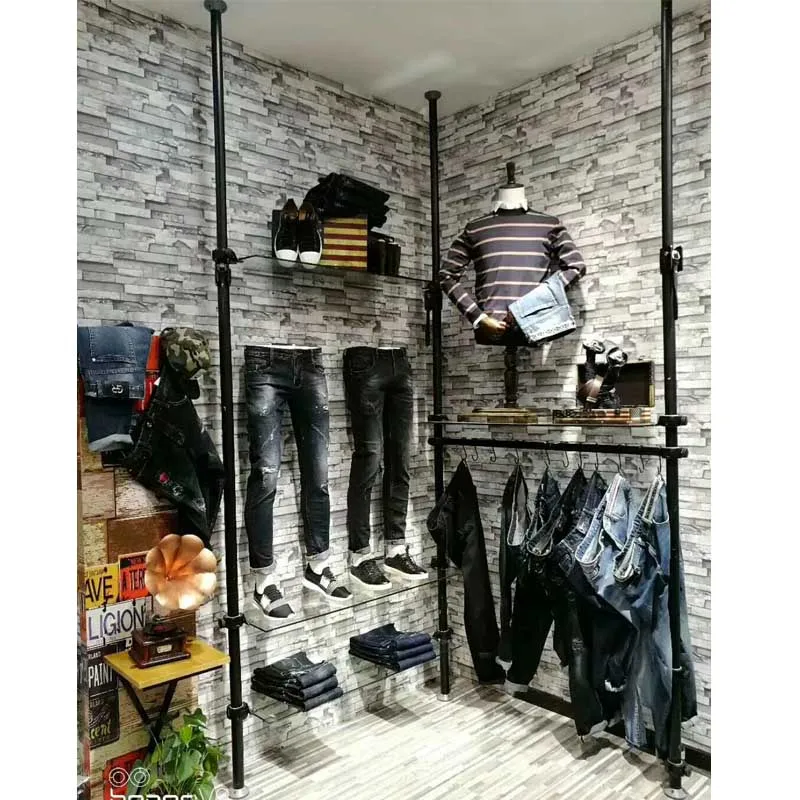 clothing displays trade shows/Shop display rakcs, men clothes store fixtures and displays