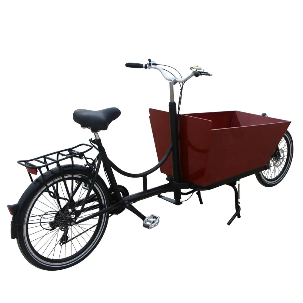 2021 New 6 Speed Front Loading Electric Cargo Bicycle 2 Wheel Family Bakfiets