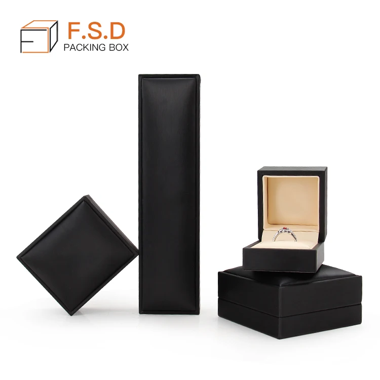 FSD Custom Logo Gift Packaging Box Pu leather Jewelry Box