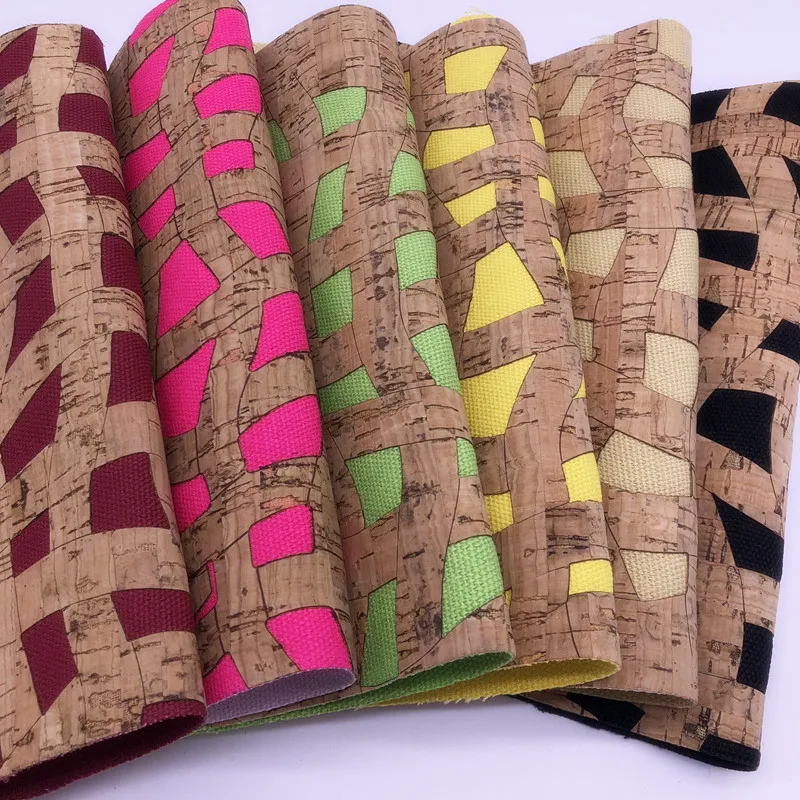 PU Cork Leather Fabric For Making Shoes Bags