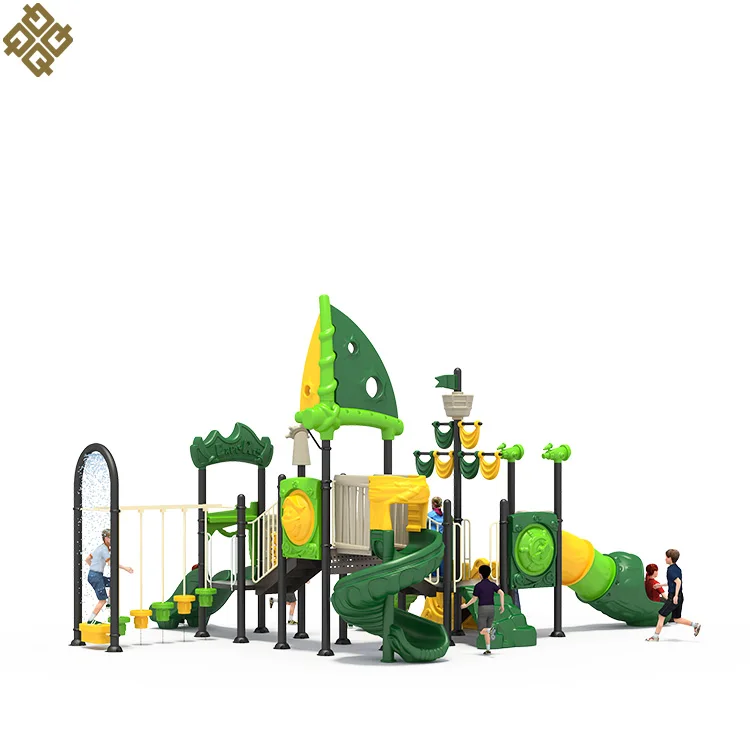 Qunzhen Pirate Ship Water Park Slide Kids Outdoor Playground Equipment