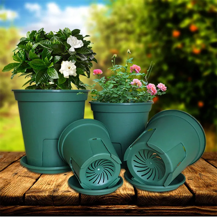 
APHACATOP 100% Recycled Plastic - Made in USA - Strong, Reusable - model 2 (Dark Green) plastic planter pot 