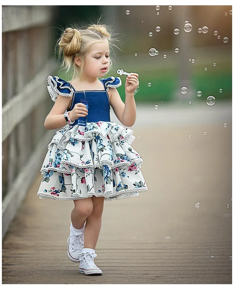 
Toddler Infant Kaftan Kids Cotton Clothes Summer Lolita Casual Baby Girl Dress 