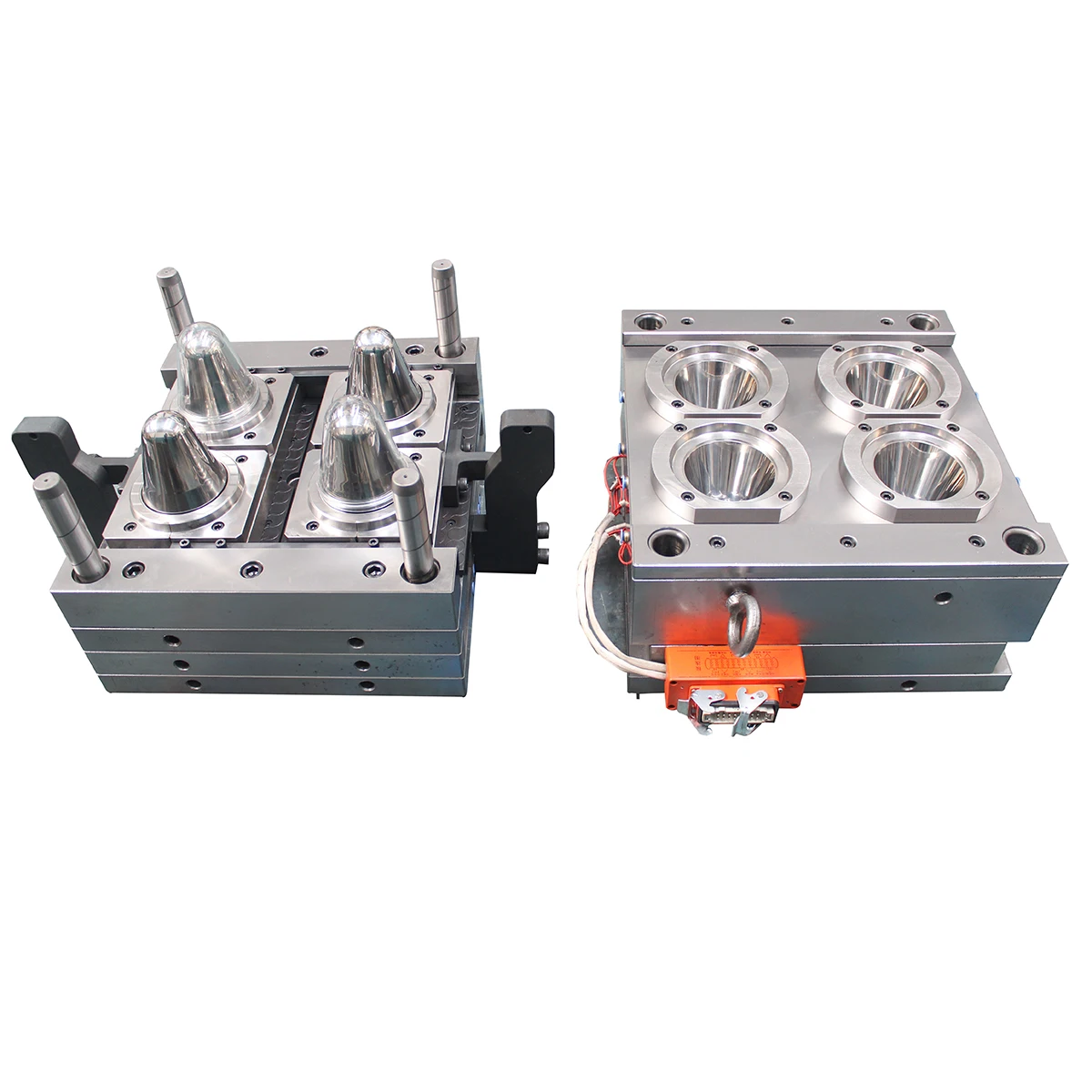 
4 cavity 120mm neck needle valve gate shut off hot runner big wide mouth clear pet honey jar preform mould 