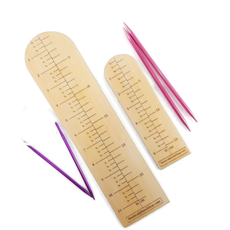 
Custom Plywood Lasercut wooden Knitting Tool Sock Ruler 