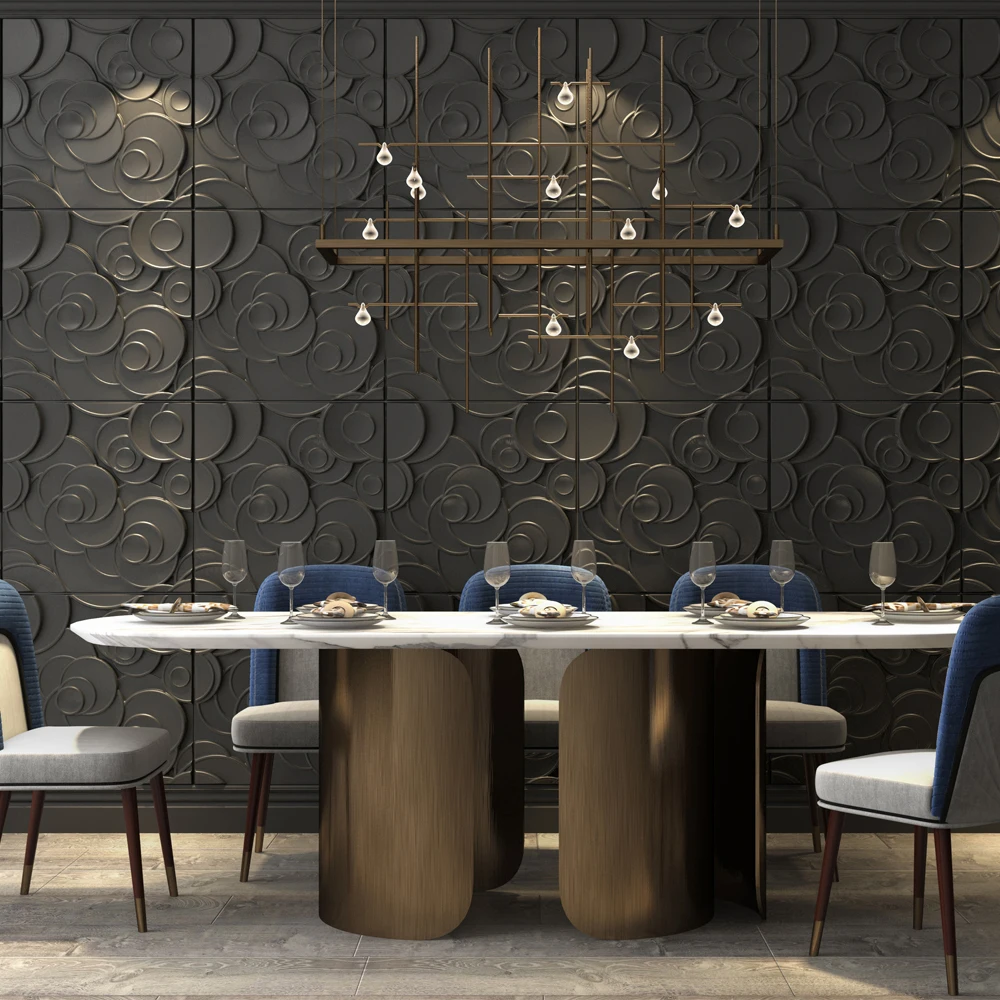 Latest design 3d melamine tile wall panel