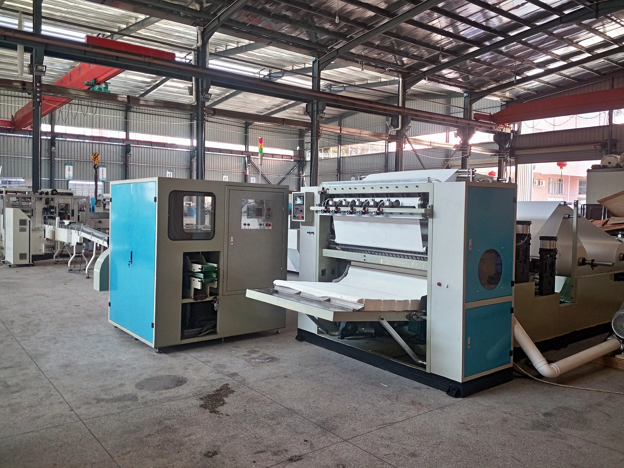 Bag Drawing Cartoon Box Type Facial Tissue Converting Machine Production Line