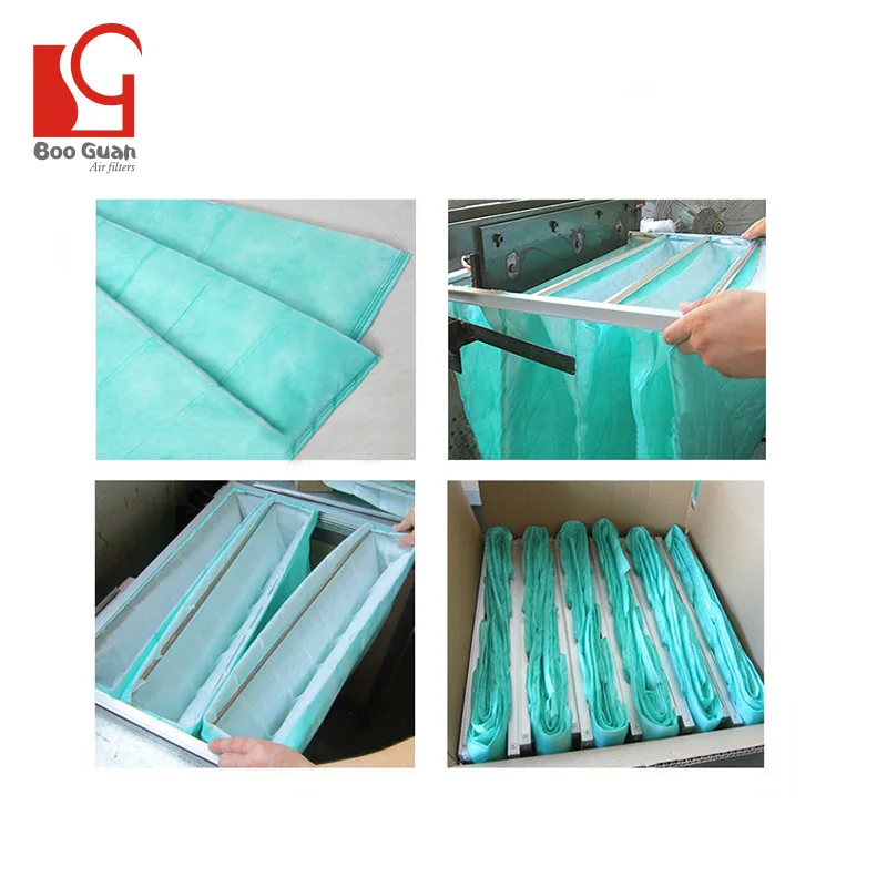 Booguan industrial ventilation pocket filter green bag filter dust extraction system