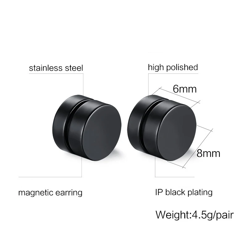 Factory Men Accessories Jewelry Painless Earring Boyfriend Ear Stud Punk No Hole Magic Strong Magnet Earrings