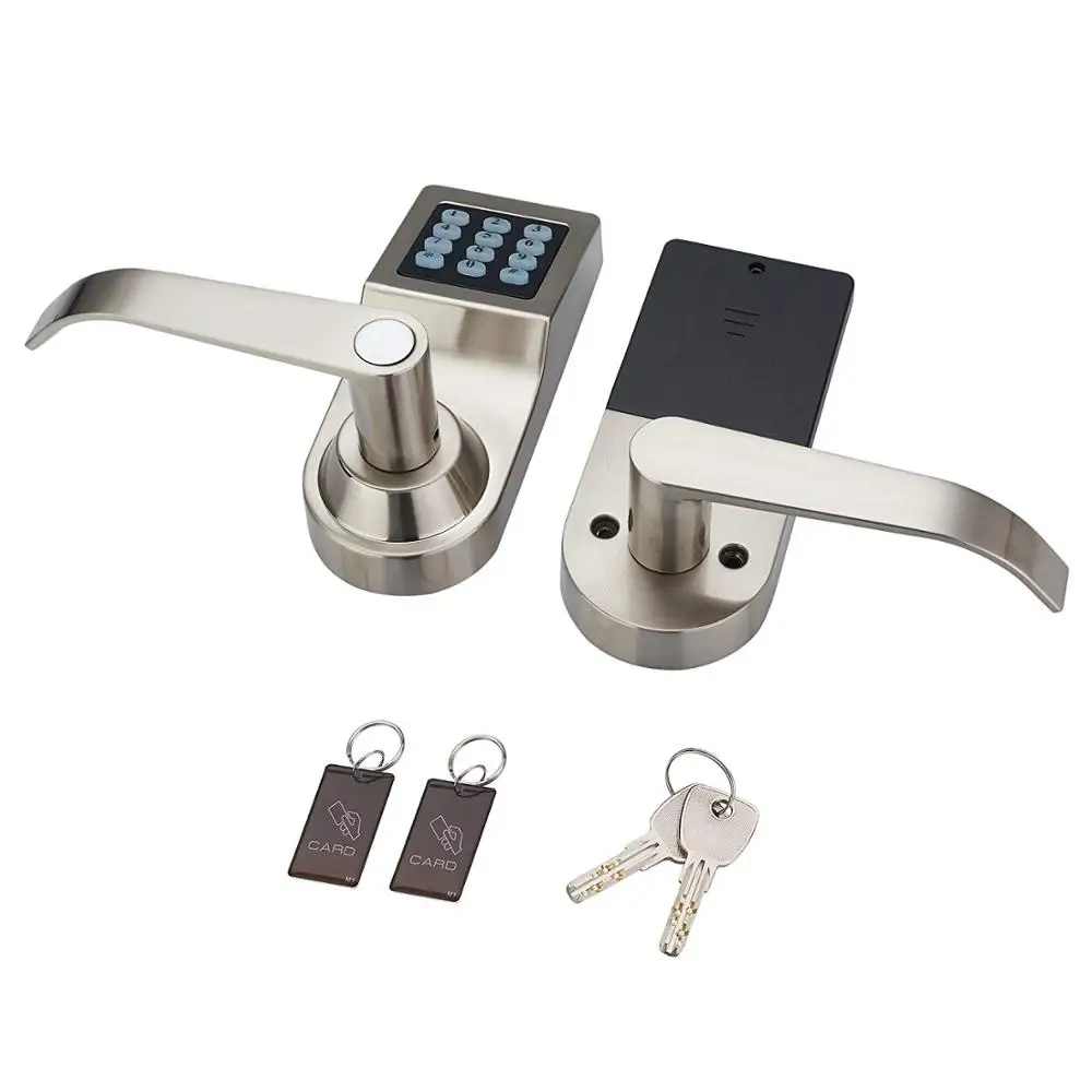 Smart Deadbolt  Keypad Digit Code Security Password Door Lock with Key Card Handle for Hotel Home Office