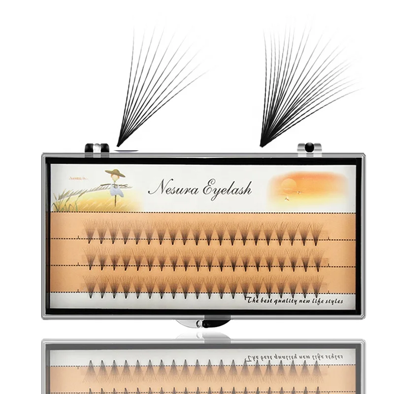 
Super Soft Custom Private Label Korean PBT Silk Synthetic Premade 10D 20D Russian Volume Fans Lash Eyelash Extension 