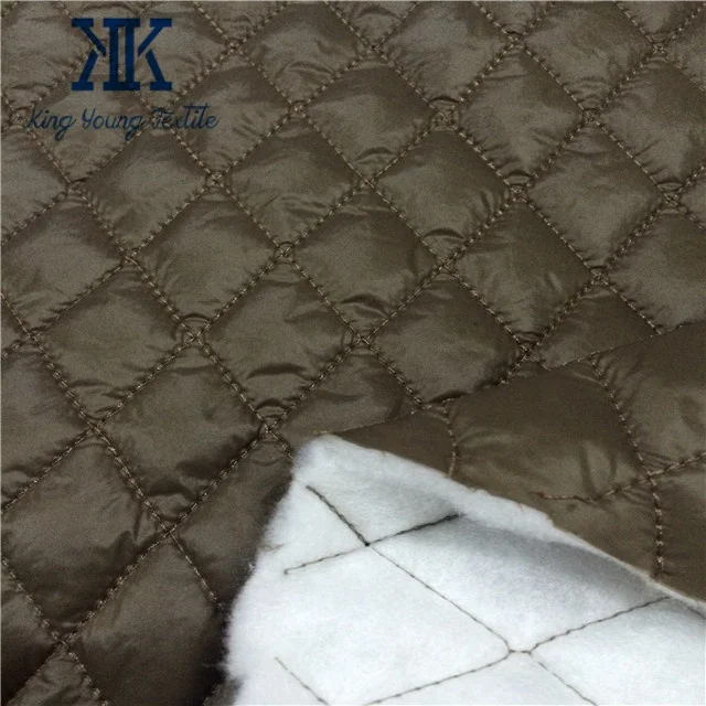 300T oil cire dwr coated nylon taffeta fabric quilted with 120gsm polyester padding for winter coat