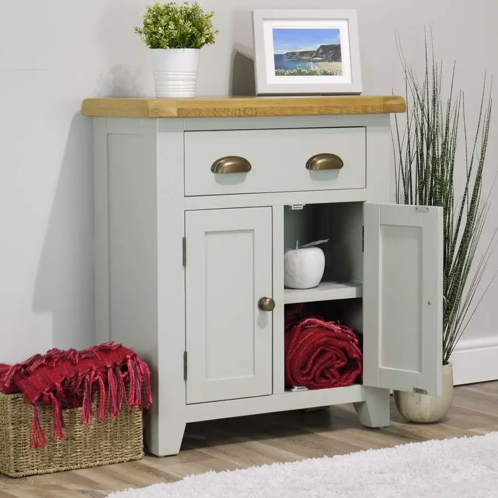 Серый современный мини-шкаф с окрашенным дубовым ласточкиным хвостом для кухни, гостиной, хранения