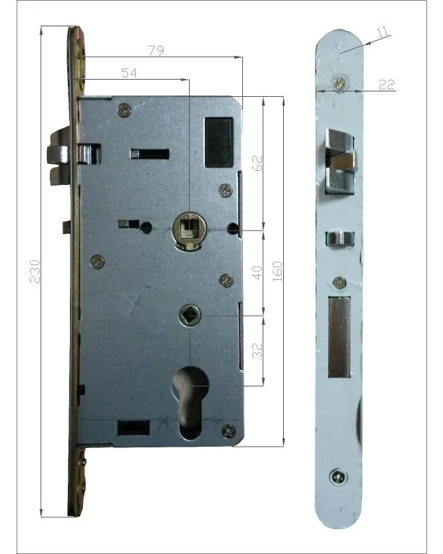 European standard hotel lock mortise