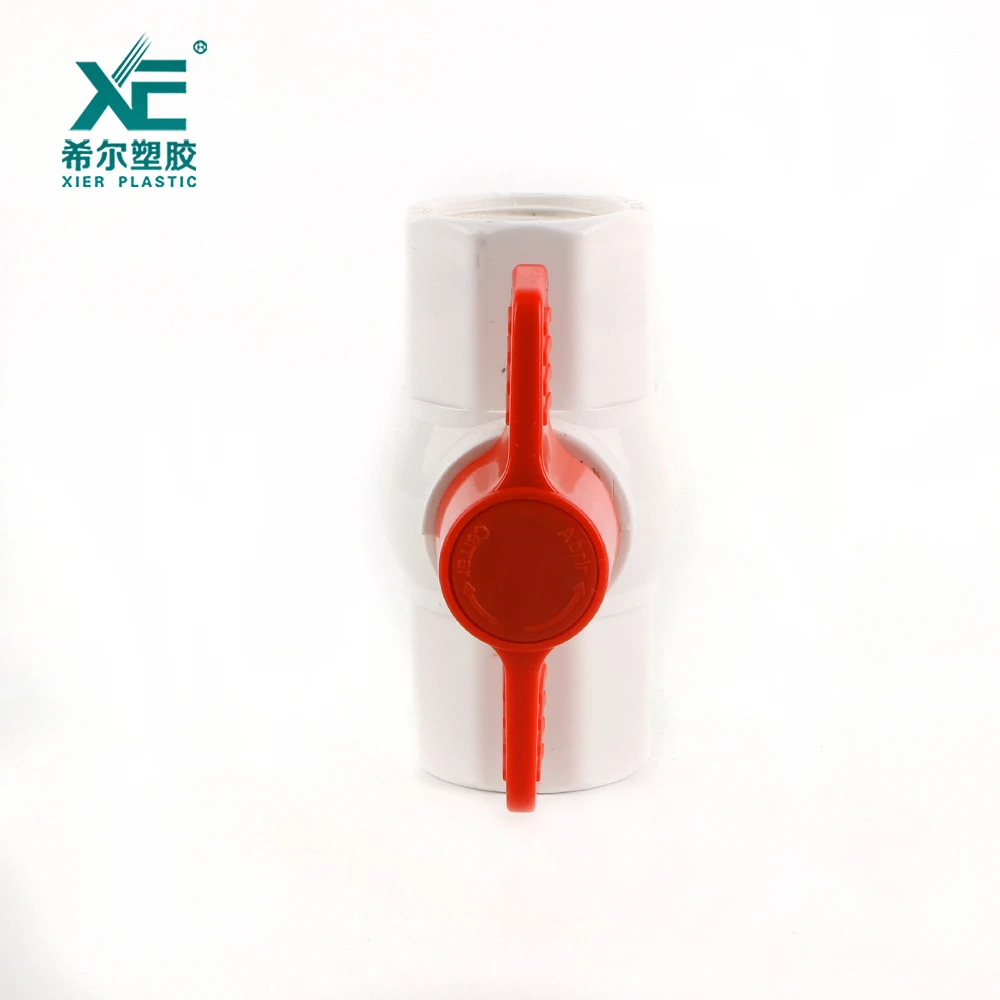 Different types of plastic red handle pvc octagonal water ball valve