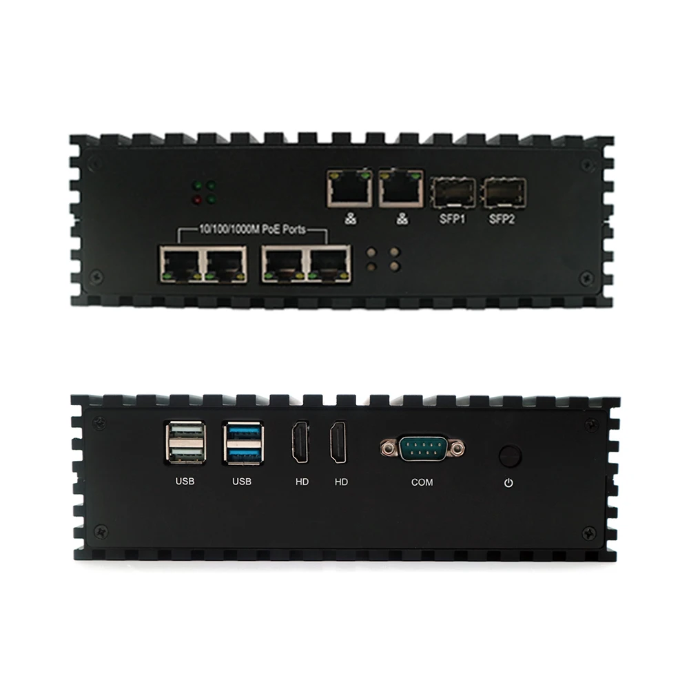 24V 48V poe dual sfp sff desktop mini pc pfsense small form factor pluggable computer