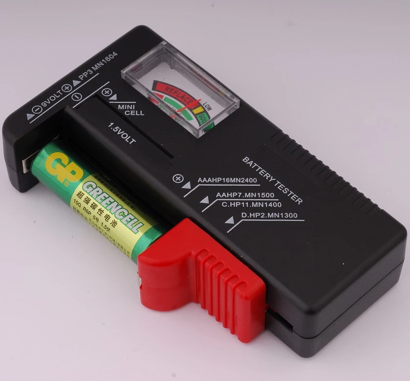 Универсальный тестер батарей для aa, aaa, C, D 9 В кнопку батарейки Статус проверки