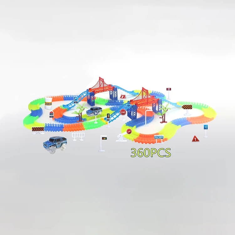 
Factory Supply Plastic Car Glow Race Track Toy 