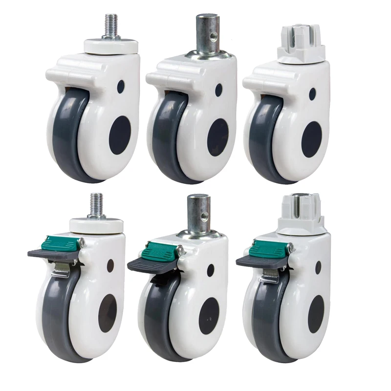 5 inch hospital bed mute iron bracket plastic cover medical caster wheels with total brake