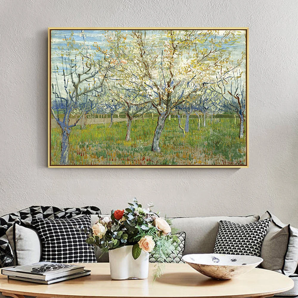 High quality hand painted framed custom vincent van gogh canvas landscapes oil painting