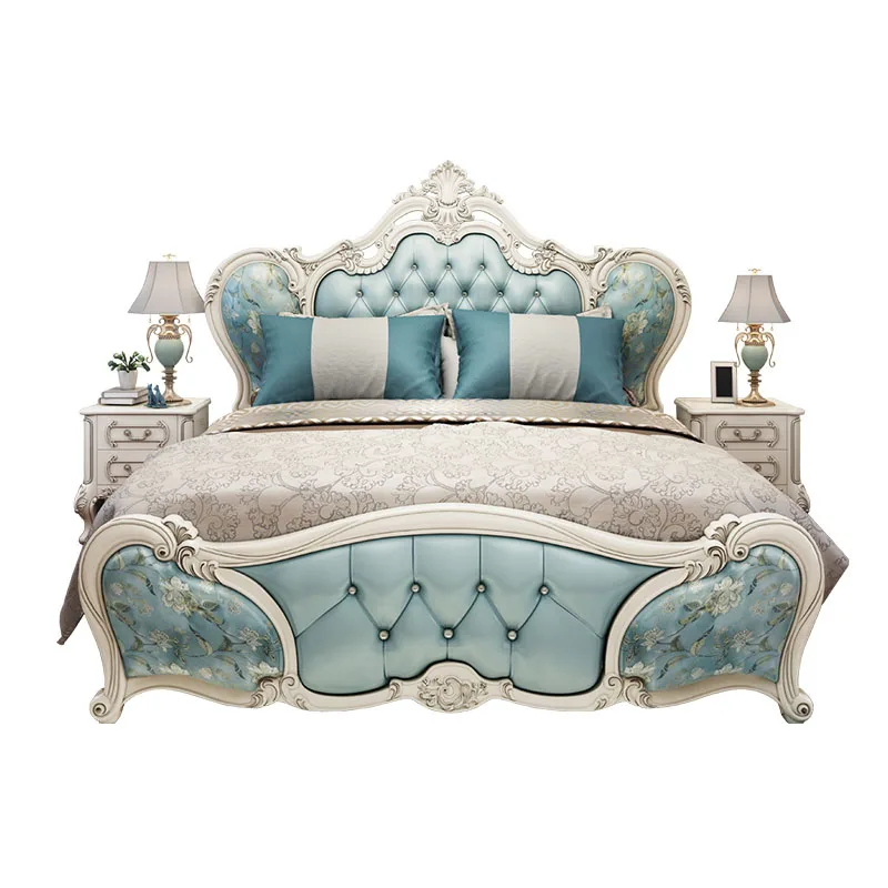 Лидер продаж европейская роскошная кожаная мебель для спальни Королевский размер
